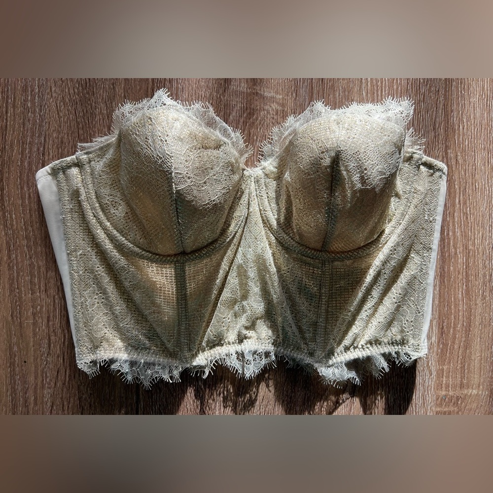 VICTORIA’S SECRET silver/gold corset bra top